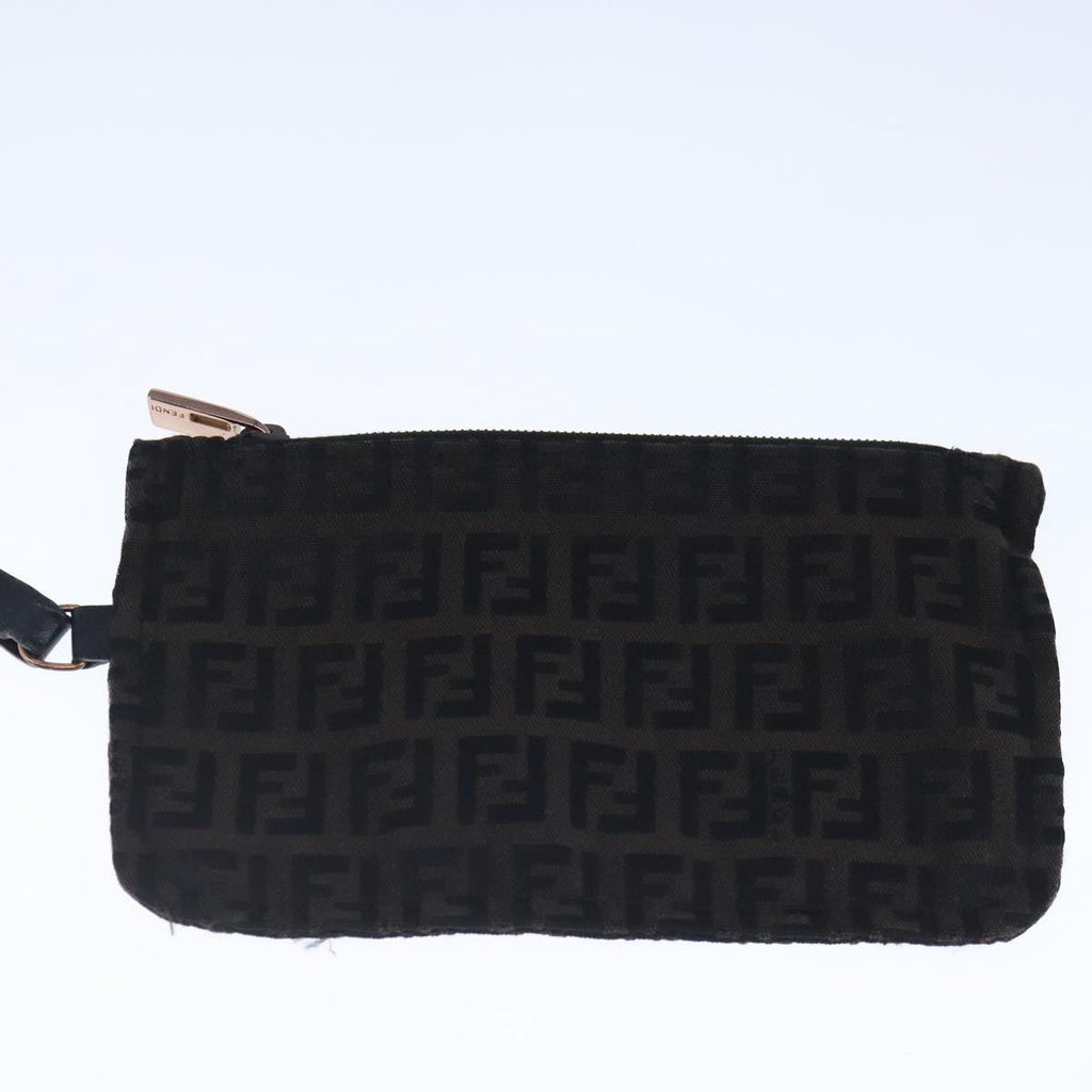 FENDI Zucchino Canvas Tote Bag Brown ar12959