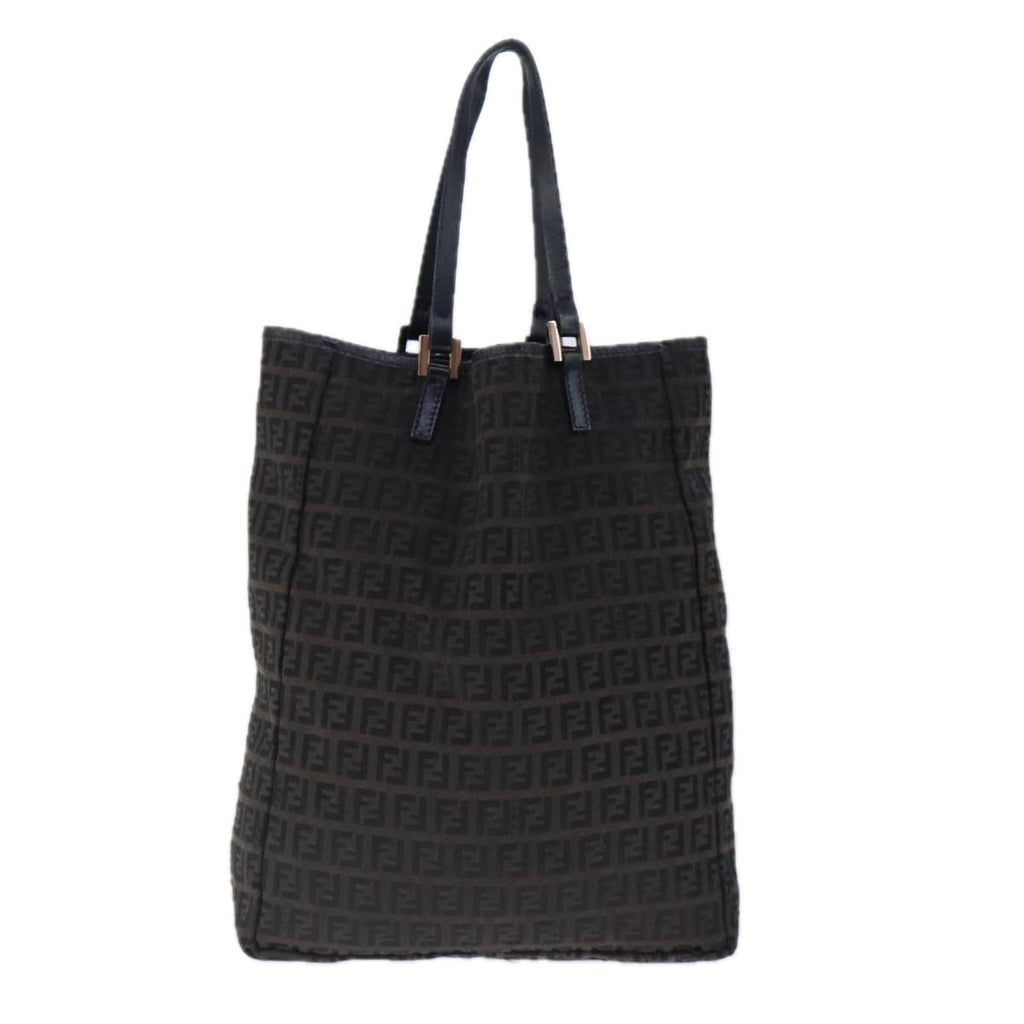 FENDI Zucchino Canvas Tote Bag Brown ar12959