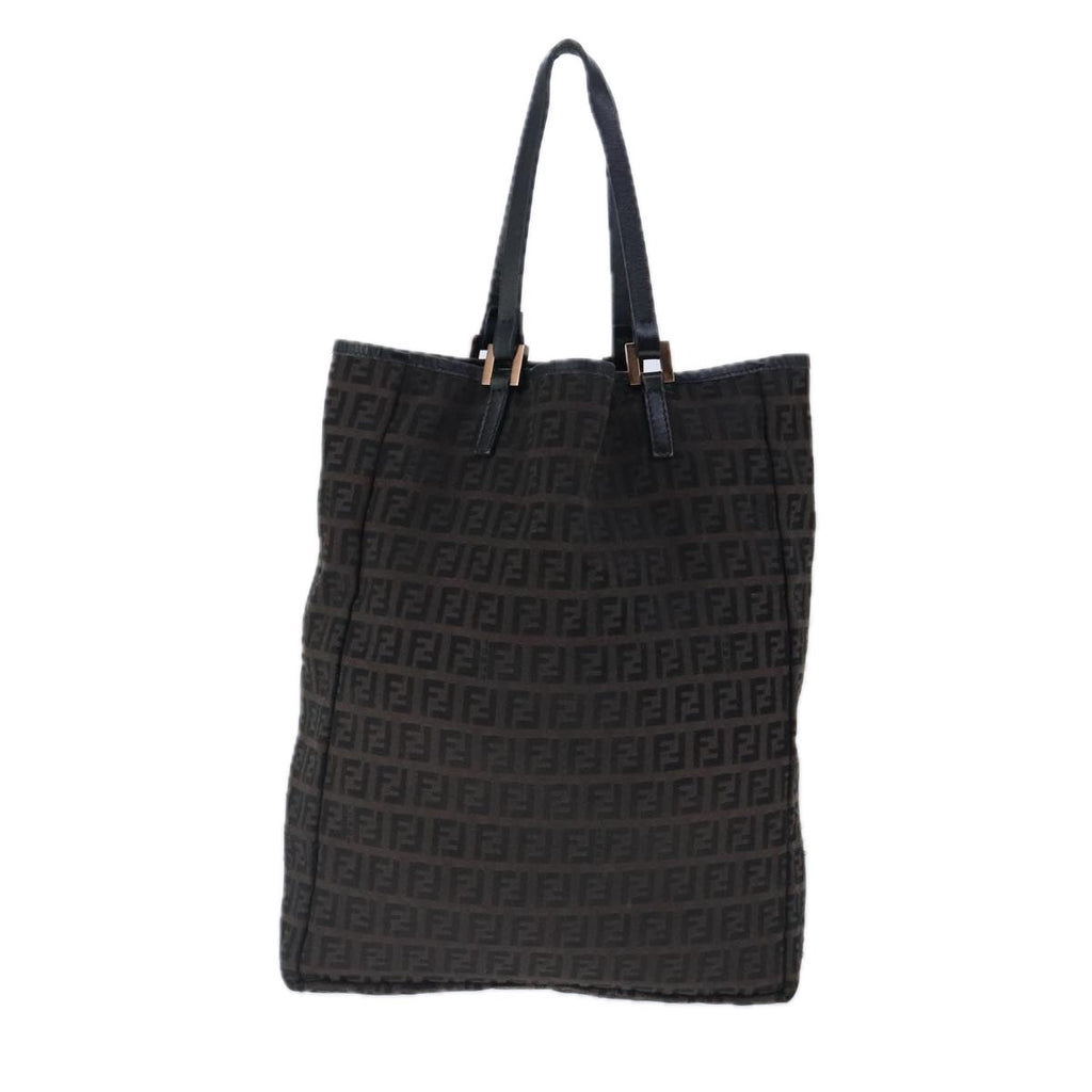 FENDI Zucchino Canvas Tote Bag Brown ar12959