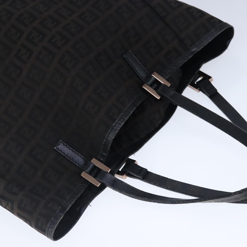 FENDI Zucchino Canvas Tote Bag Brown ar12959