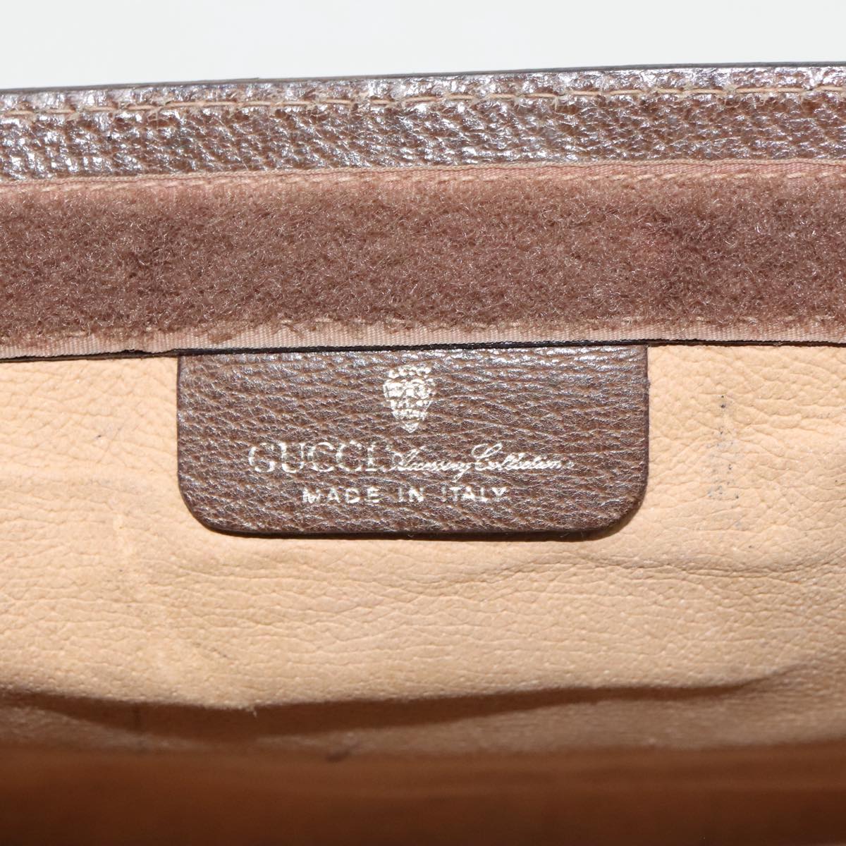 GUCCI GG Supreme Web Sherry Line Clutch Bag PVC Beige 001 014 2125 ar13007