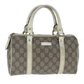 GUCCI GG Supreme Hand Bag PVC Leather Beige White Gold ar13008