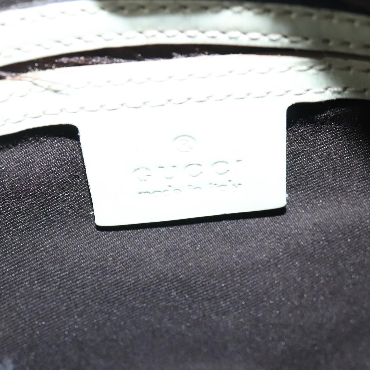 GUCCI GG Supreme Hand Bag PVC Leather Beige White Gold ar13008
