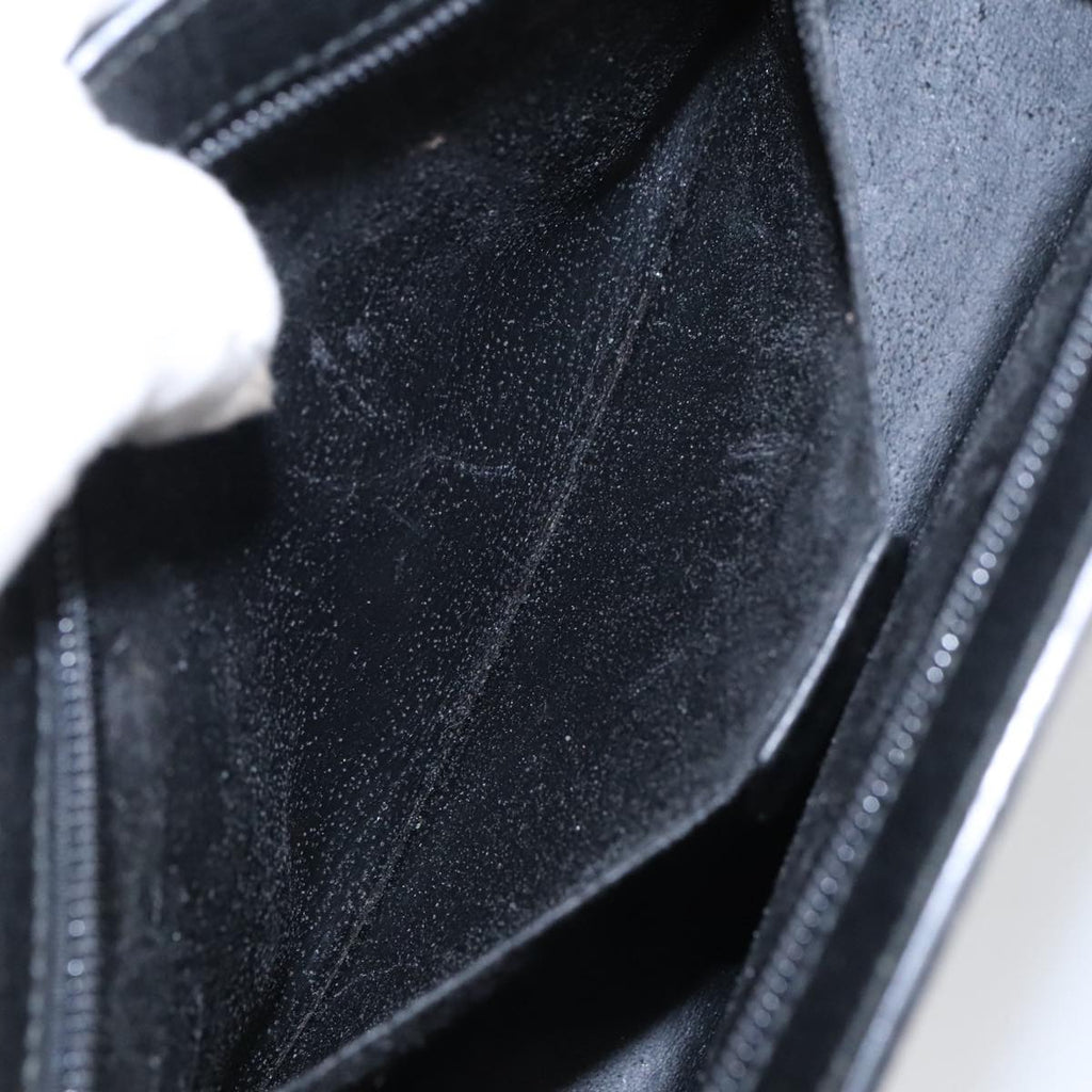GUCCI Clutch Bag Leather Black Gold ar13009