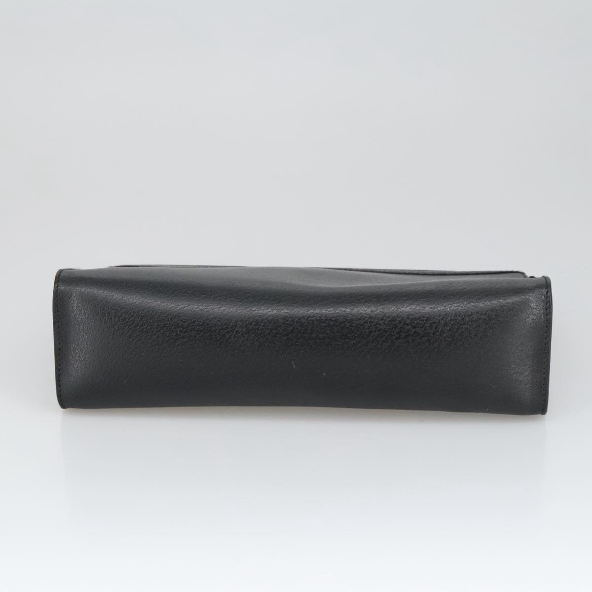 GUCCI Clutch Bag Leather Black Gold ar13009