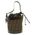 FENDI Zucca Canvas Shoulder Bag Brown Black ar2901