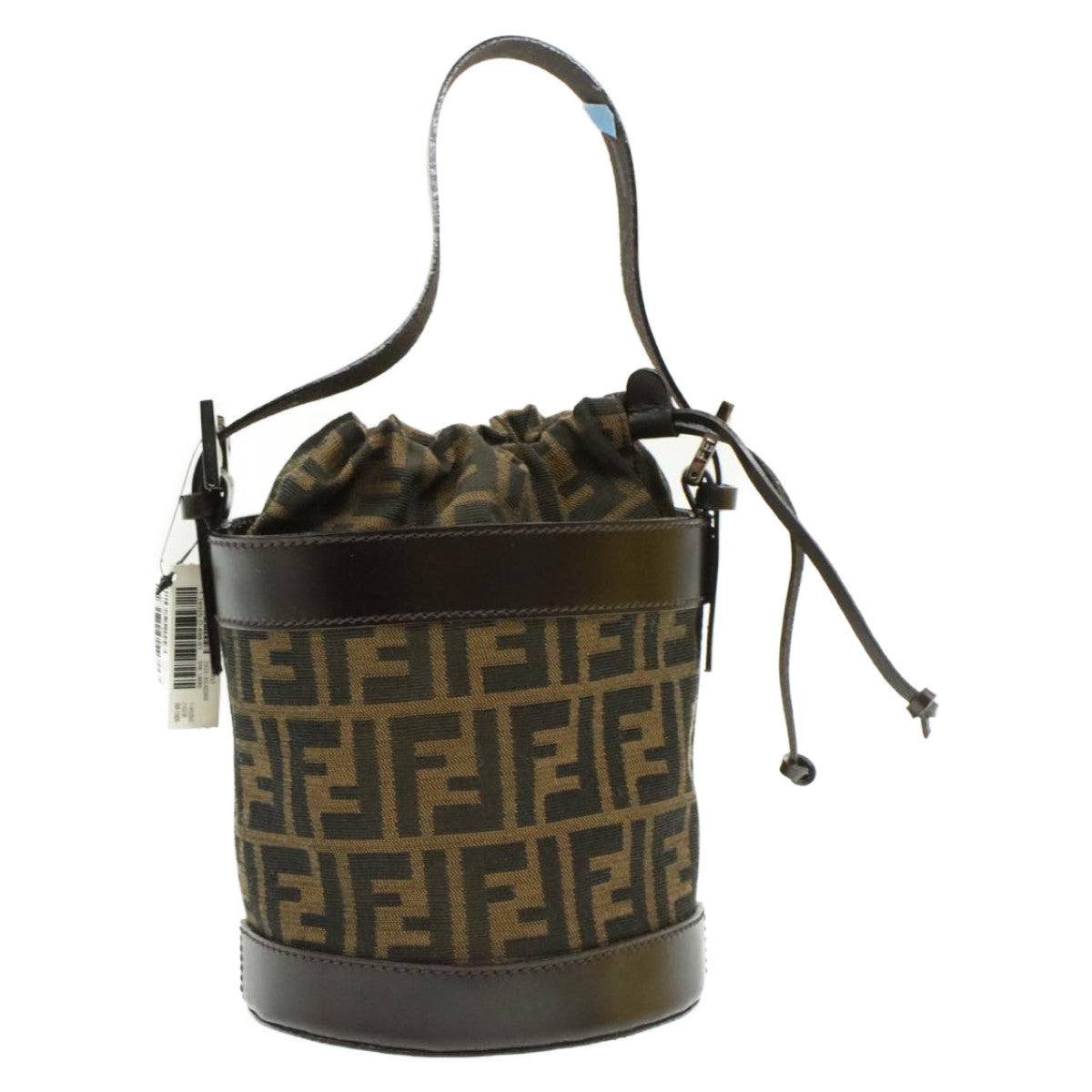 FENDI Zucca Canvas Shoulder Bag Brown Black ar2901