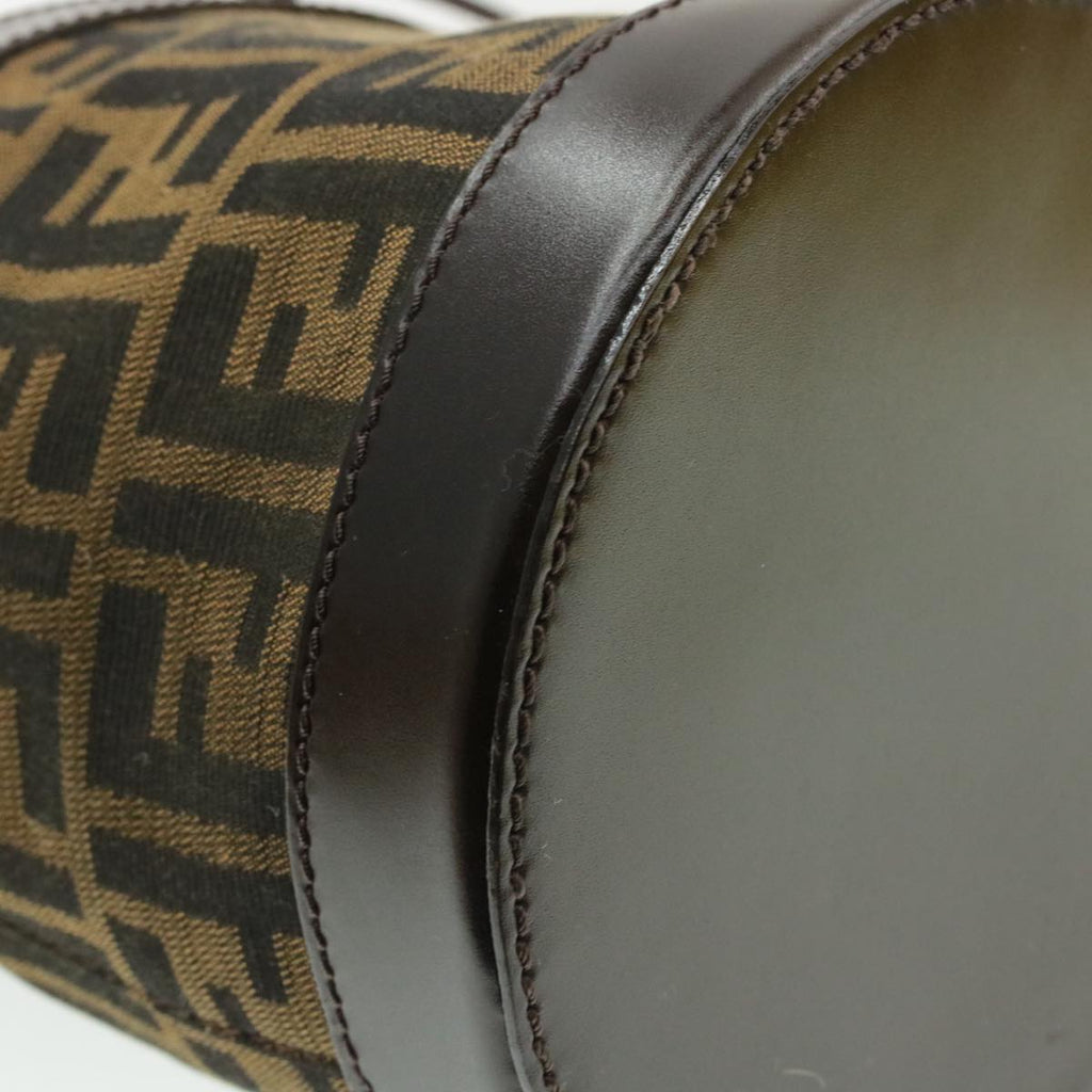 FENDI Zucca Canvas Shoulder Bag Brown Black ar2901