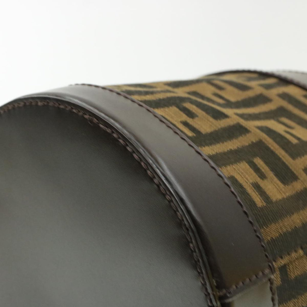 FENDI Zucca Canvas Shoulder Bag Brown Black ar2901