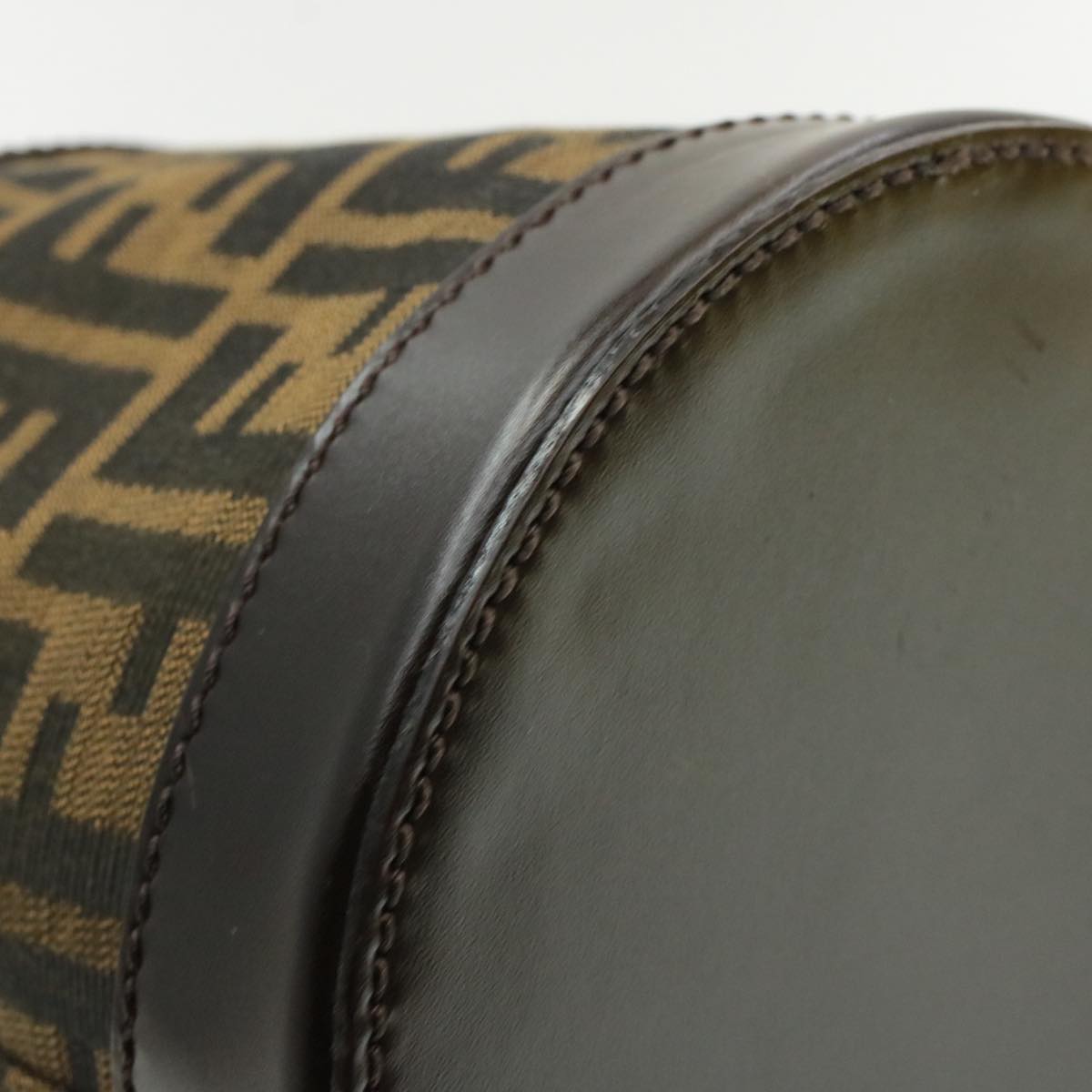 FENDI Zucca Canvas Shoulder Bag Brown Black ar2901
