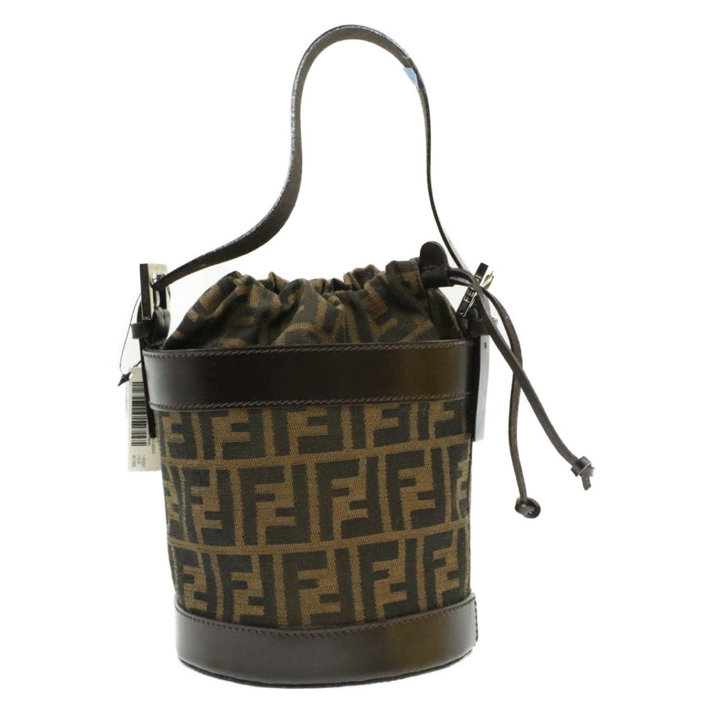 FENDI Zucca Canvas Shoulder Bag Brown Black ar2901