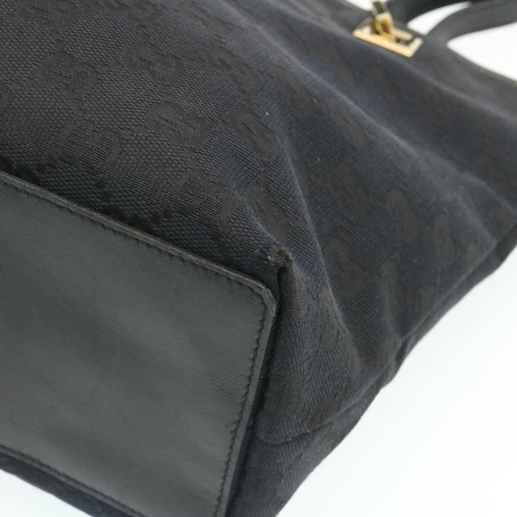 GUCCI GG Canvas Hand Bag Canvas Black ar5214