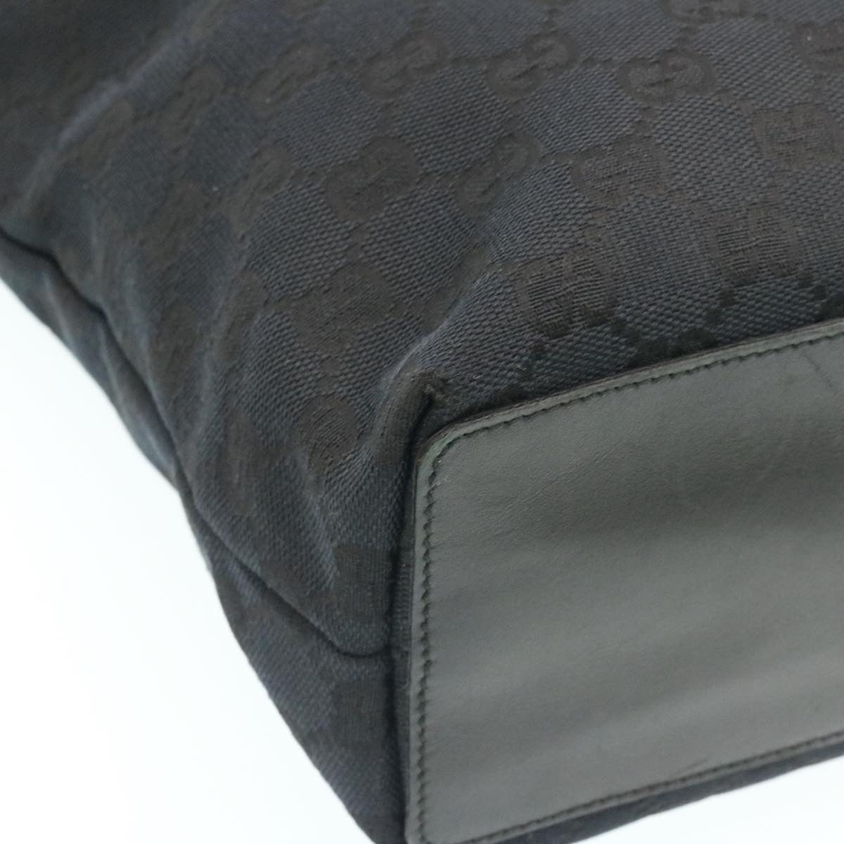 GUCCI GG Canvas Hand Bag Canvas Black ar5214