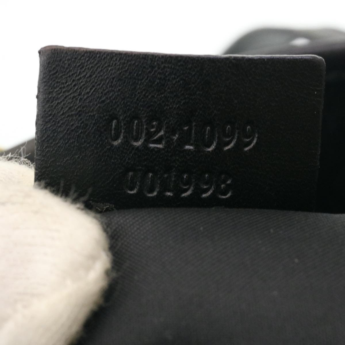 GUCCI GG Canvas Hand Bag Canvas Black ar5214