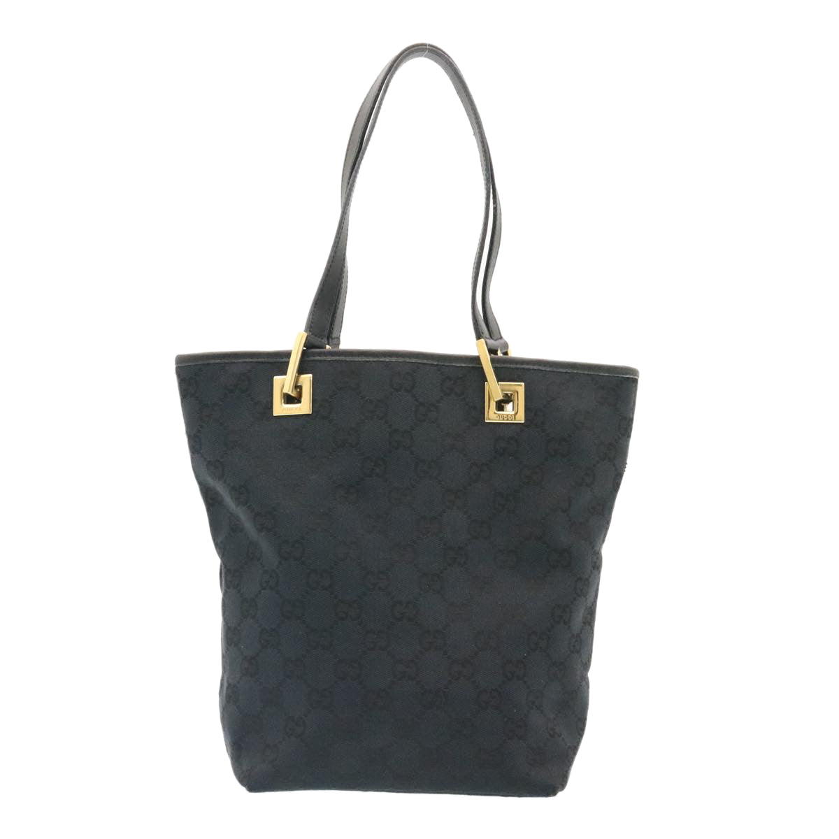 GUCCI GG Canvas Hand Bag Canvas Black ar5214