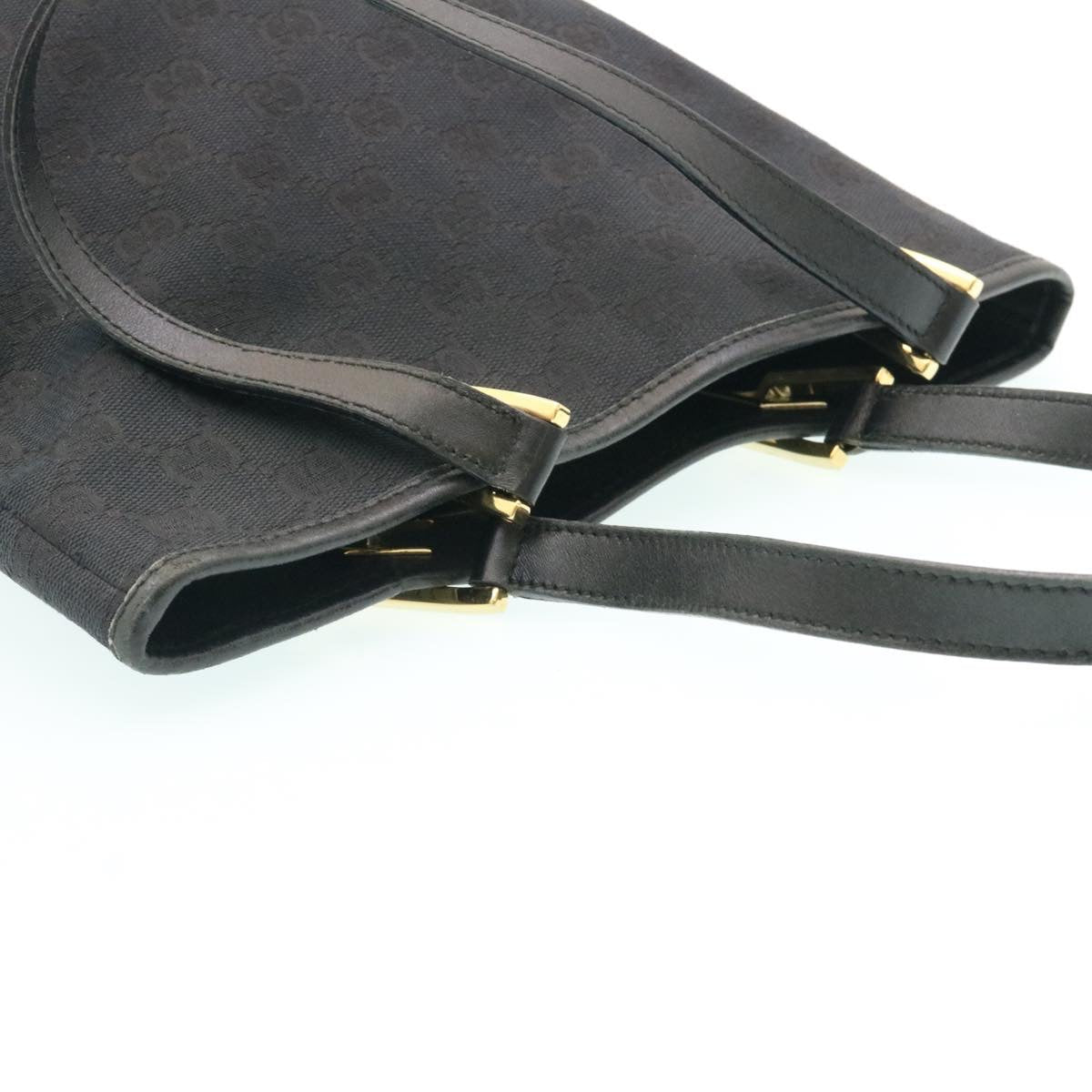 GUCCI GG Canvas Hand Bag Canvas Black ar5214