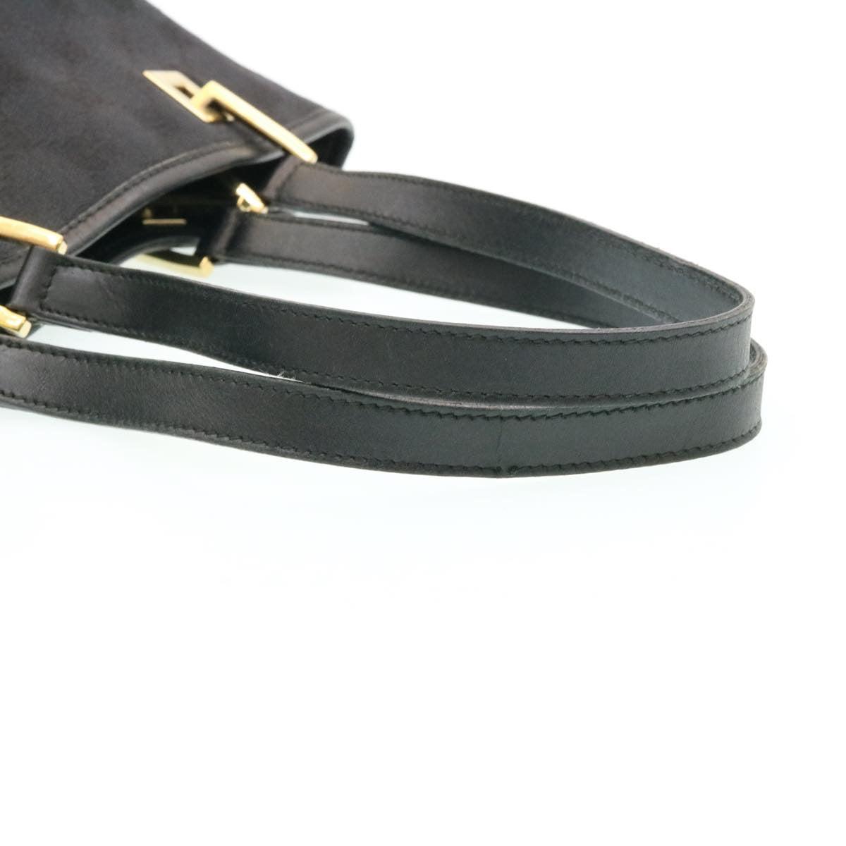 GUCCI GG Canvas Hand Bag Canvas Black ar5214