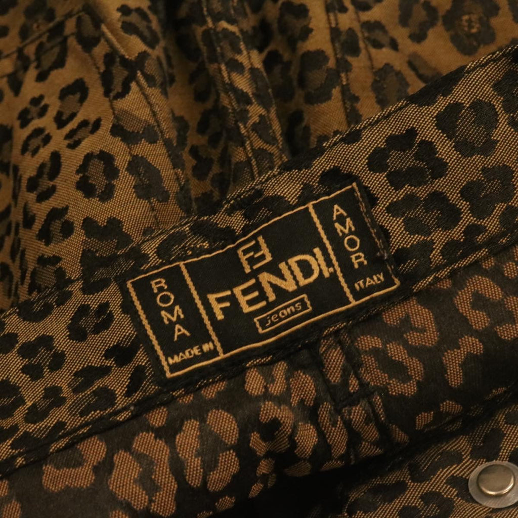 FENDI Leopard Pattern Pants Brown ar5303