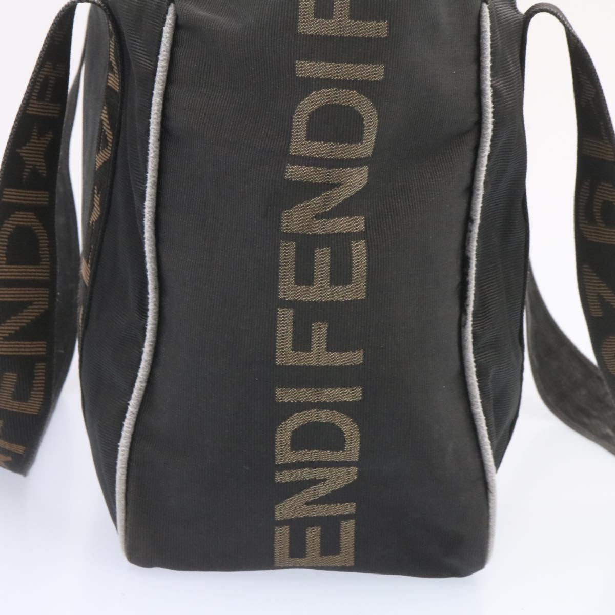 FENDI Shoulder Bag Canvas 2Set Black Brown ar5459