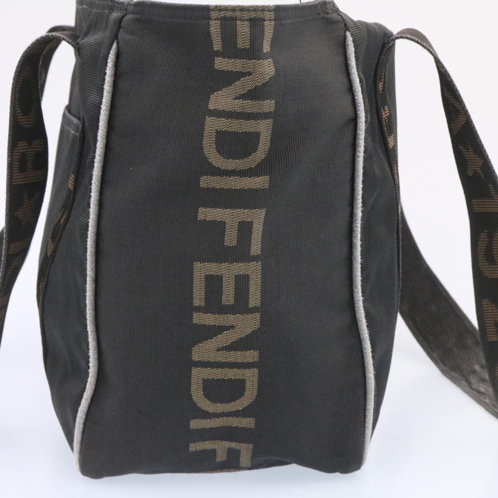 FENDI Shoulder Bag Canvas 2Set Black Brown ar5459