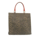 FENDI Panther Hand Bag Canvas Brown Black ar5672