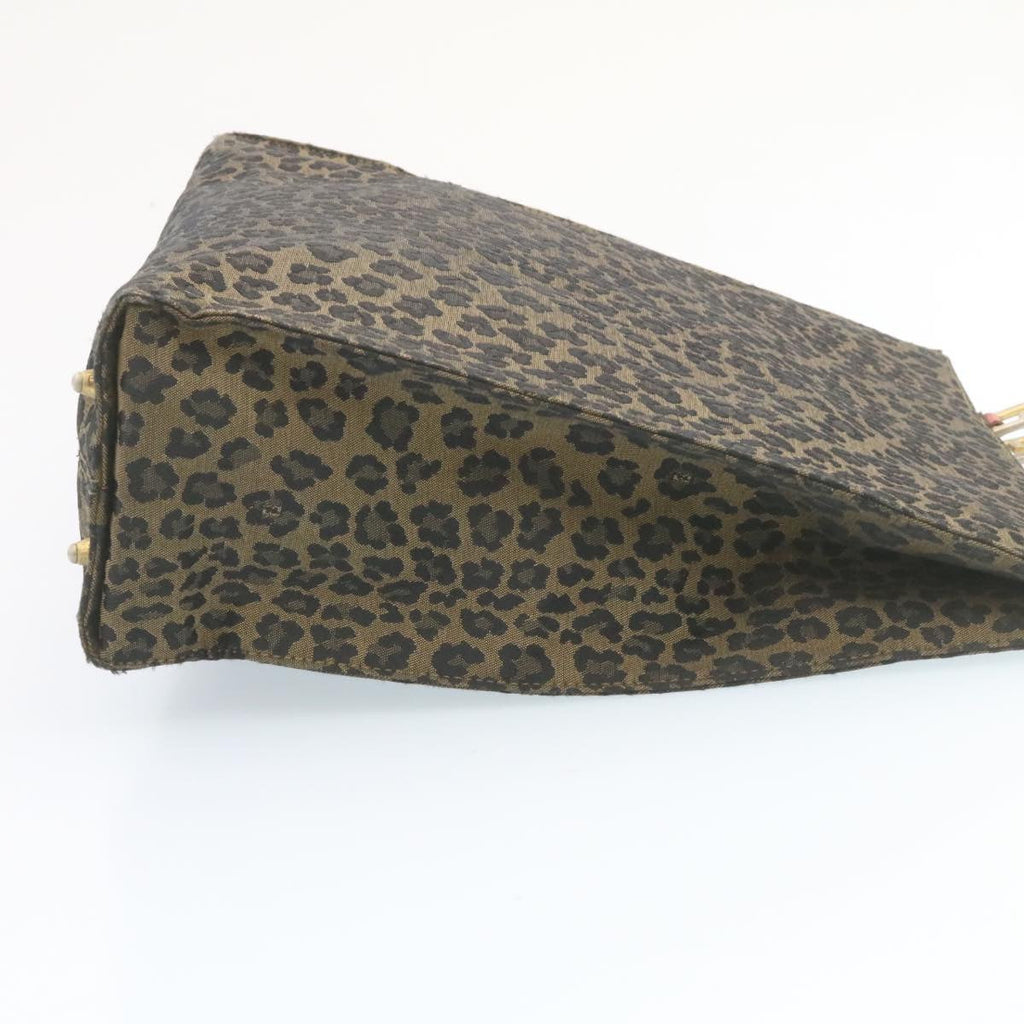 FENDI Panther Hand Bag Canvas Brown Black ar5672