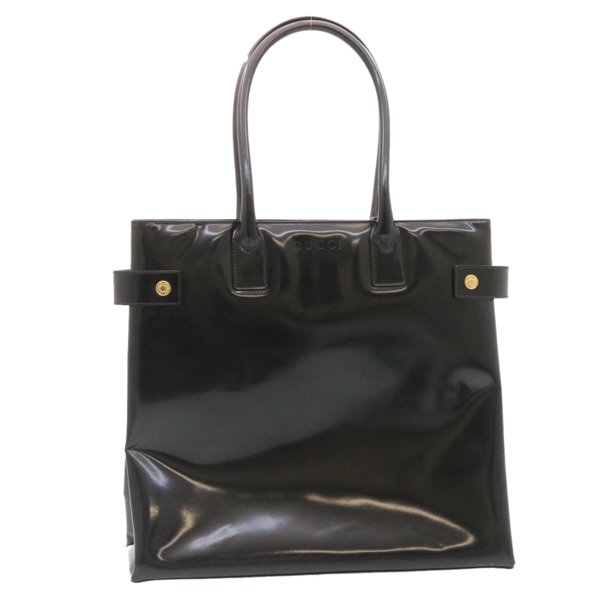 GUCCI Bamboo Tote Bag Leather Black ar6293