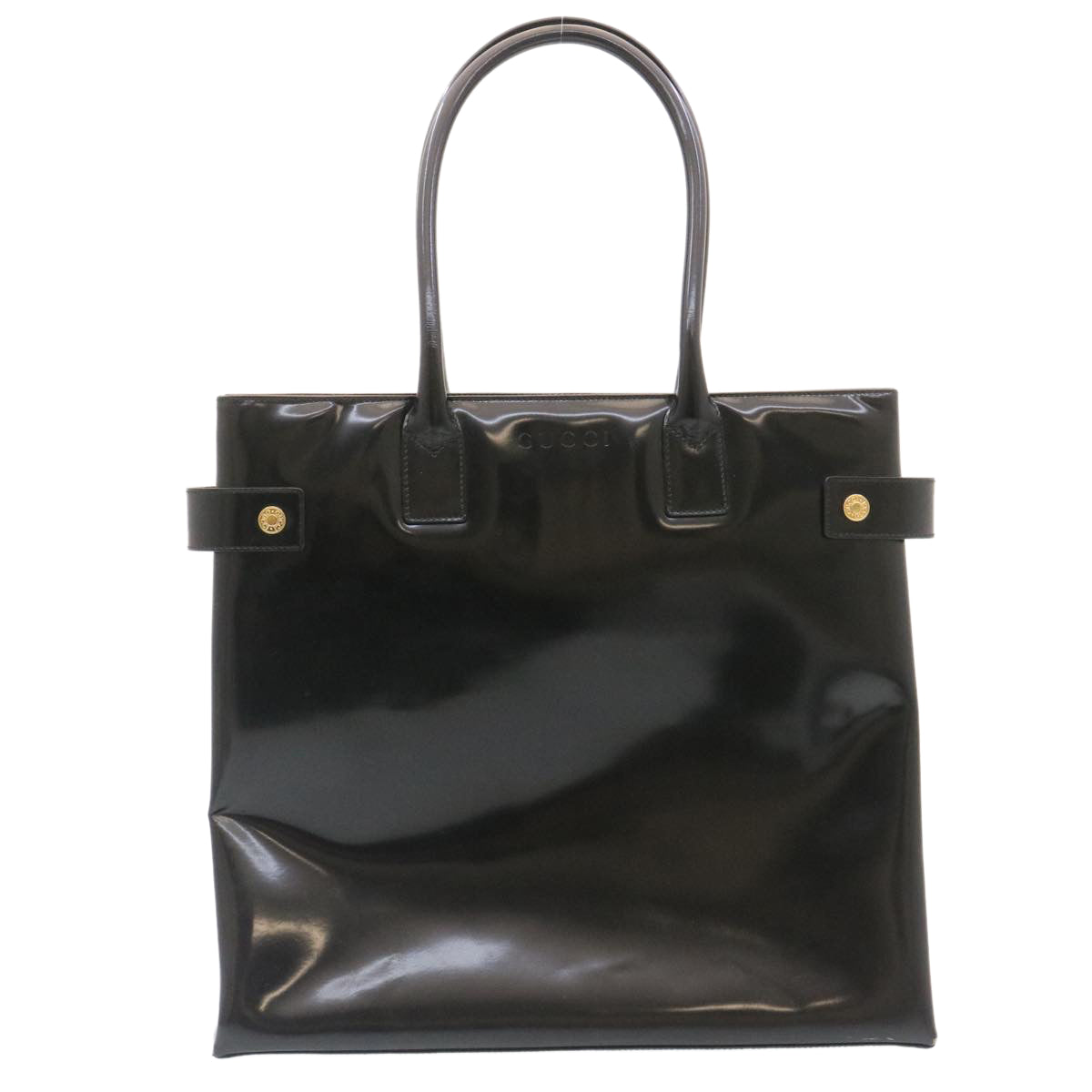 GUCCI Bamboo Tote Bag Leather Black ar6293