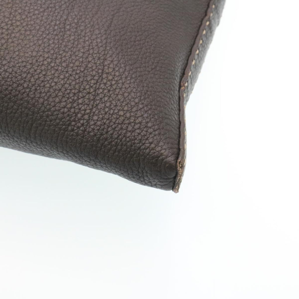 FENDI Shoulder Bag Leather Brown ar6319