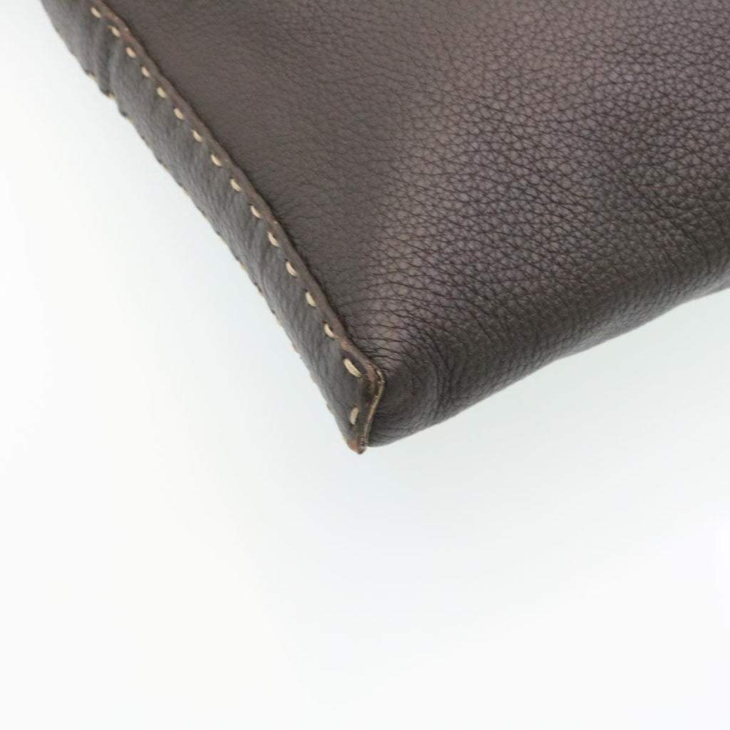 FENDI Shoulder Bag Leather Brown ar6319