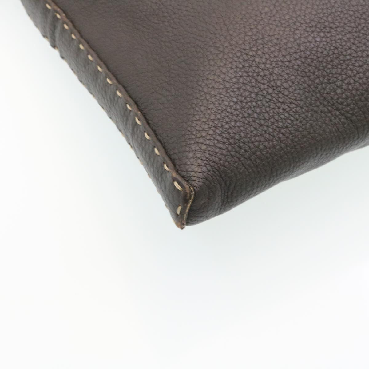 FENDI Shoulder Bag Leather Brown ar6319