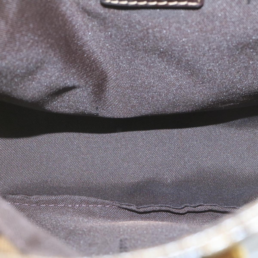 FENDI Zucchino Hand Bag Coated Canvas Brown ar6367