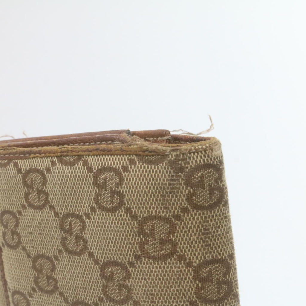 GUCCI GG Canvas Long Wallet Leather 6Set Black Brown ar6414