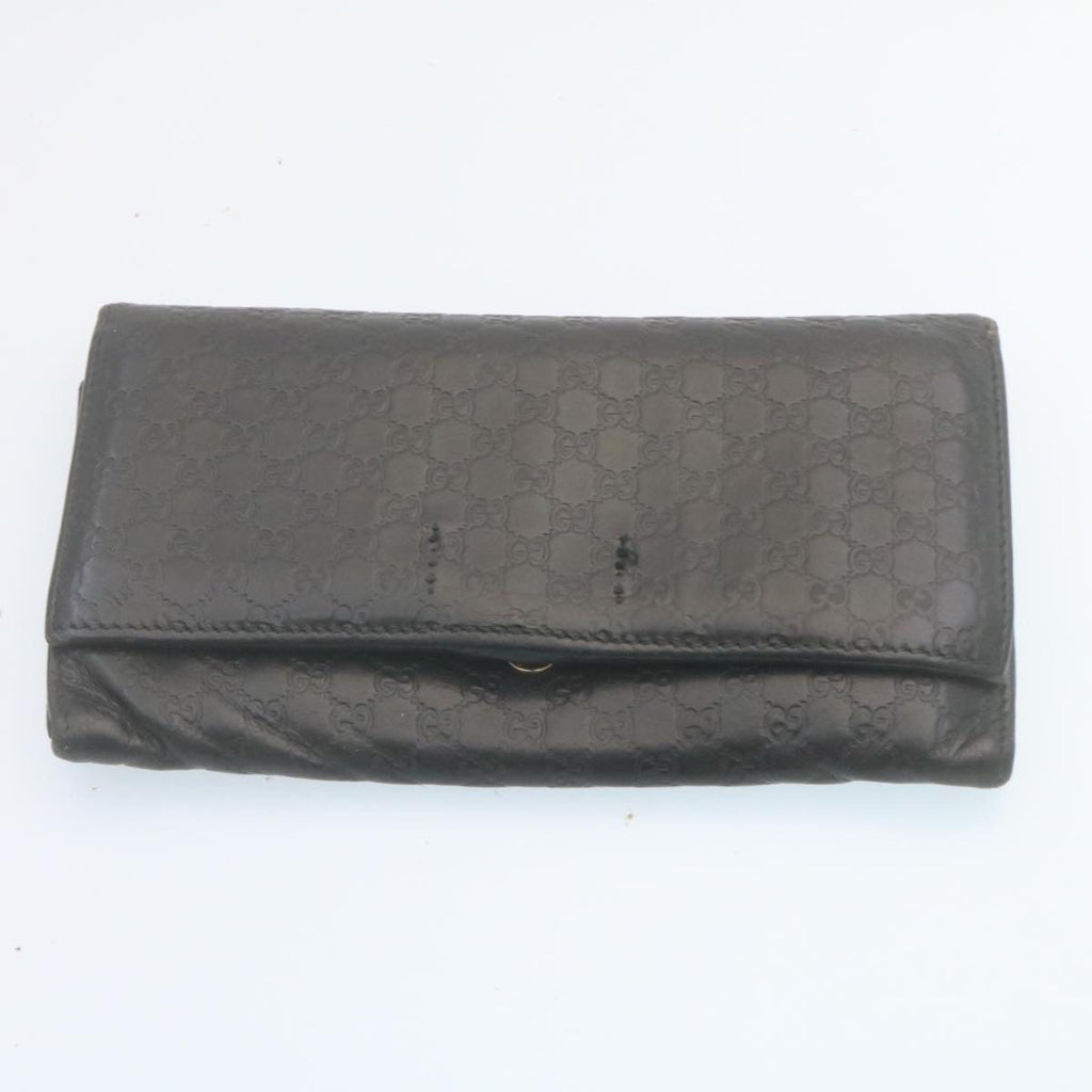 GUCCI GG Canvas Long Wallet Leather 6Set Black Brown ar6414
