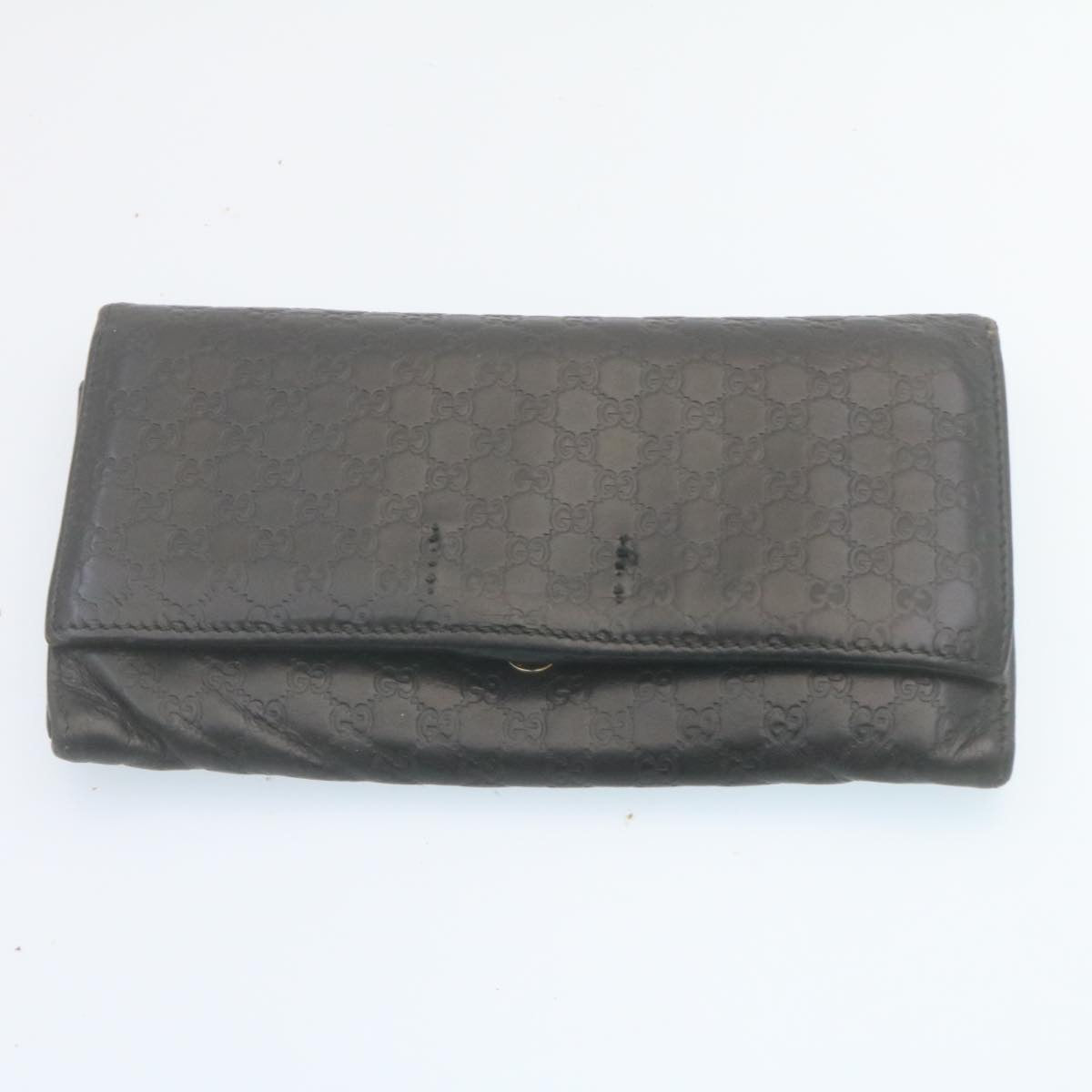 GUCCI GG Canvas Long Wallet Leather 6Set Black Brown ar6414