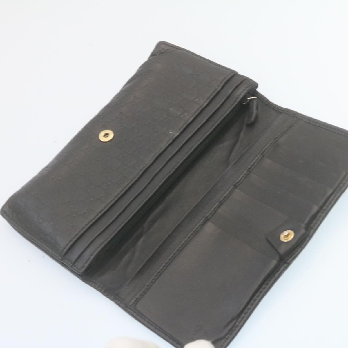 GUCCI GG Canvas Long Wallet Leather 6Set Black Brown ar6414