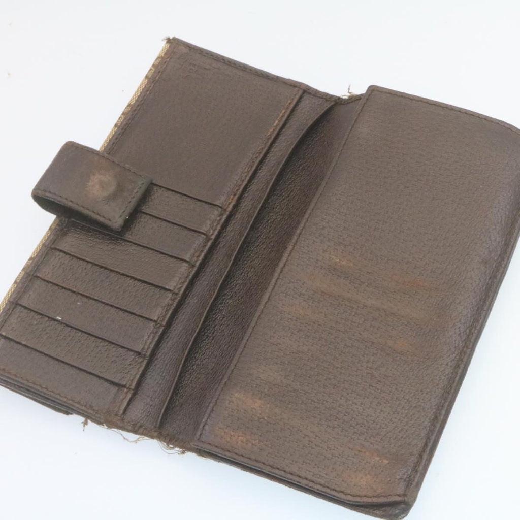 GUCCI GG Canvas Long Wallet Leather 6Set Black Brown ar6414