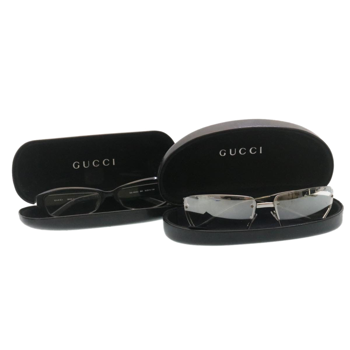 GUCCI Glasses Metal Platstick 2Set Black Silver ar6420