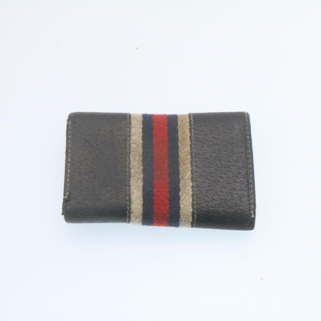 GUCCI GG Canvas Key Case Leather 6Set Black White ar6421