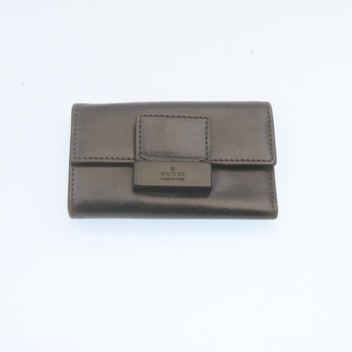 GUCCI GG Canvas Key Case Leather 6Set Black White ar6421