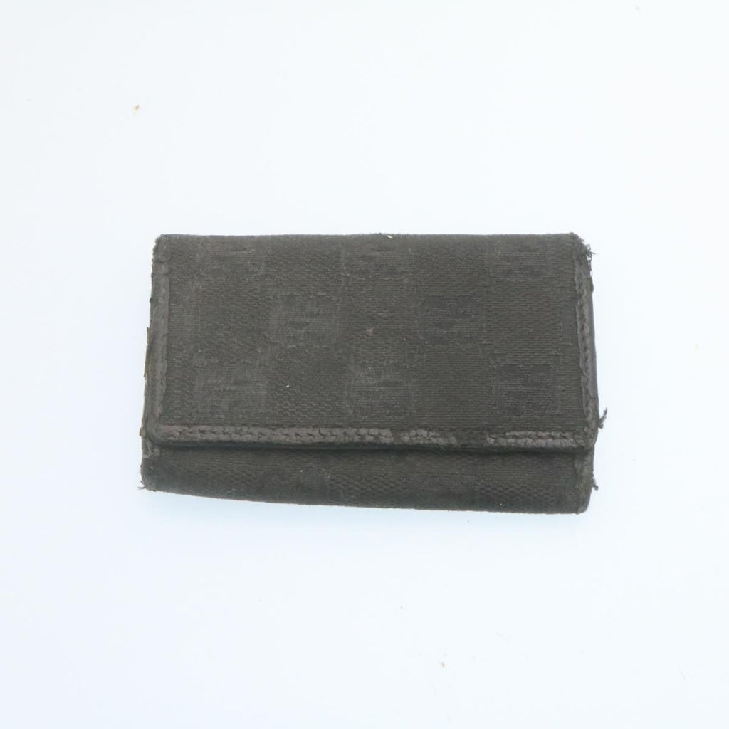 GUCCI GG Canvas Key Case Leather 6Set Black White ar6421