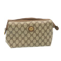GUCCI GG Canvas Pouch PVC Leather Beige ar6441