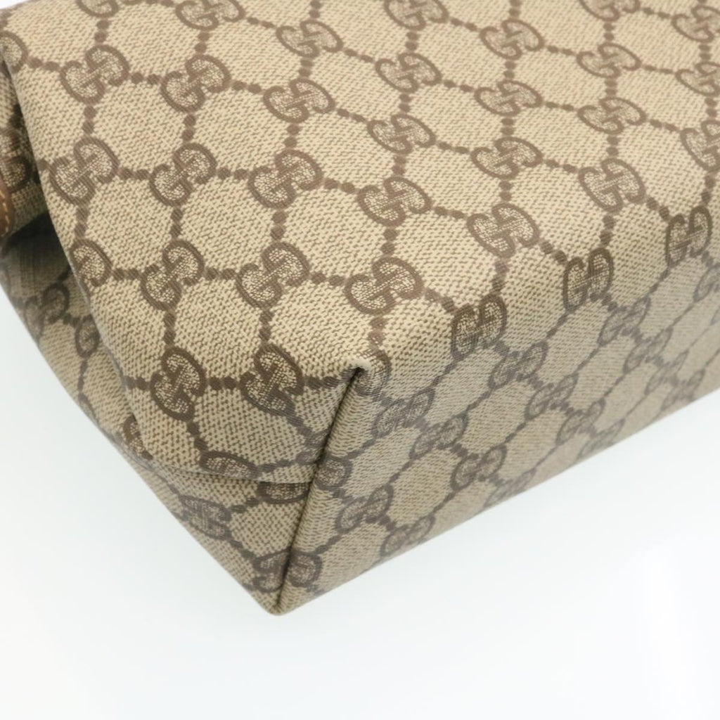 GUCCI GG Canvas Pouch PVC Leather Beige ar6441
