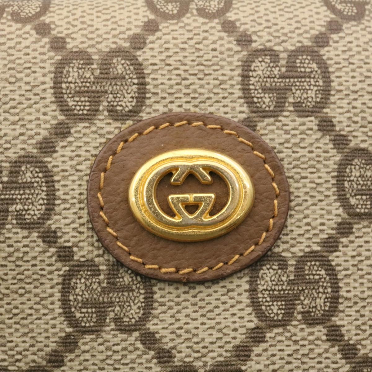 GUCCI GG Canvas Pouch PVC Leather Beige ar6441