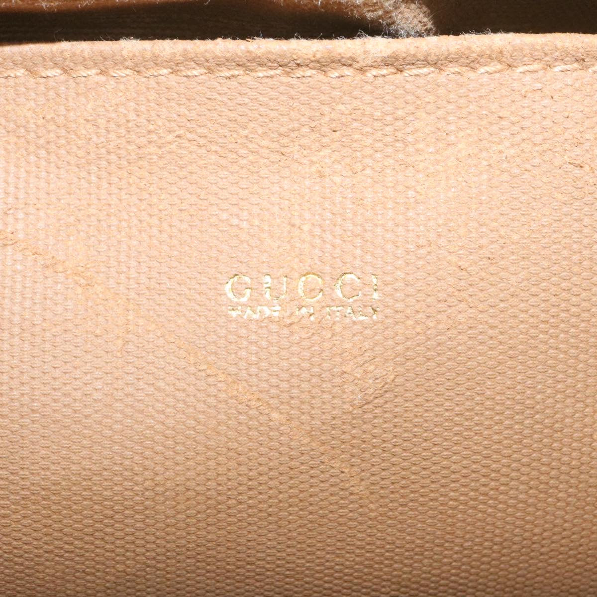 GUCCI GG Canvas Pouch PVC Leather Beige ar6441