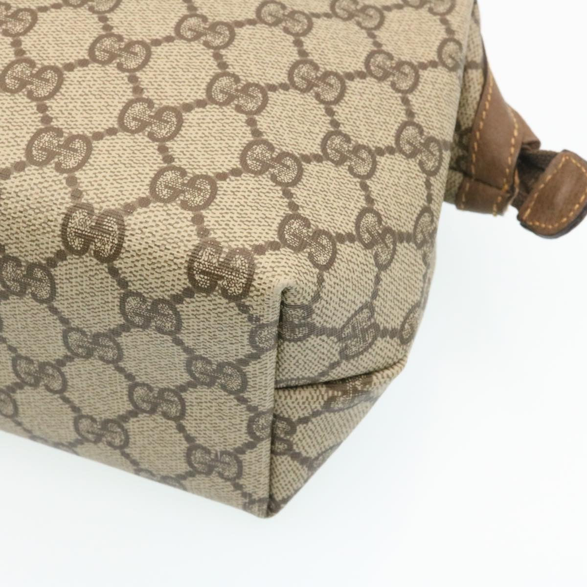 GUCCI GG Canvas Pouch PVC Leather Beige ar6441