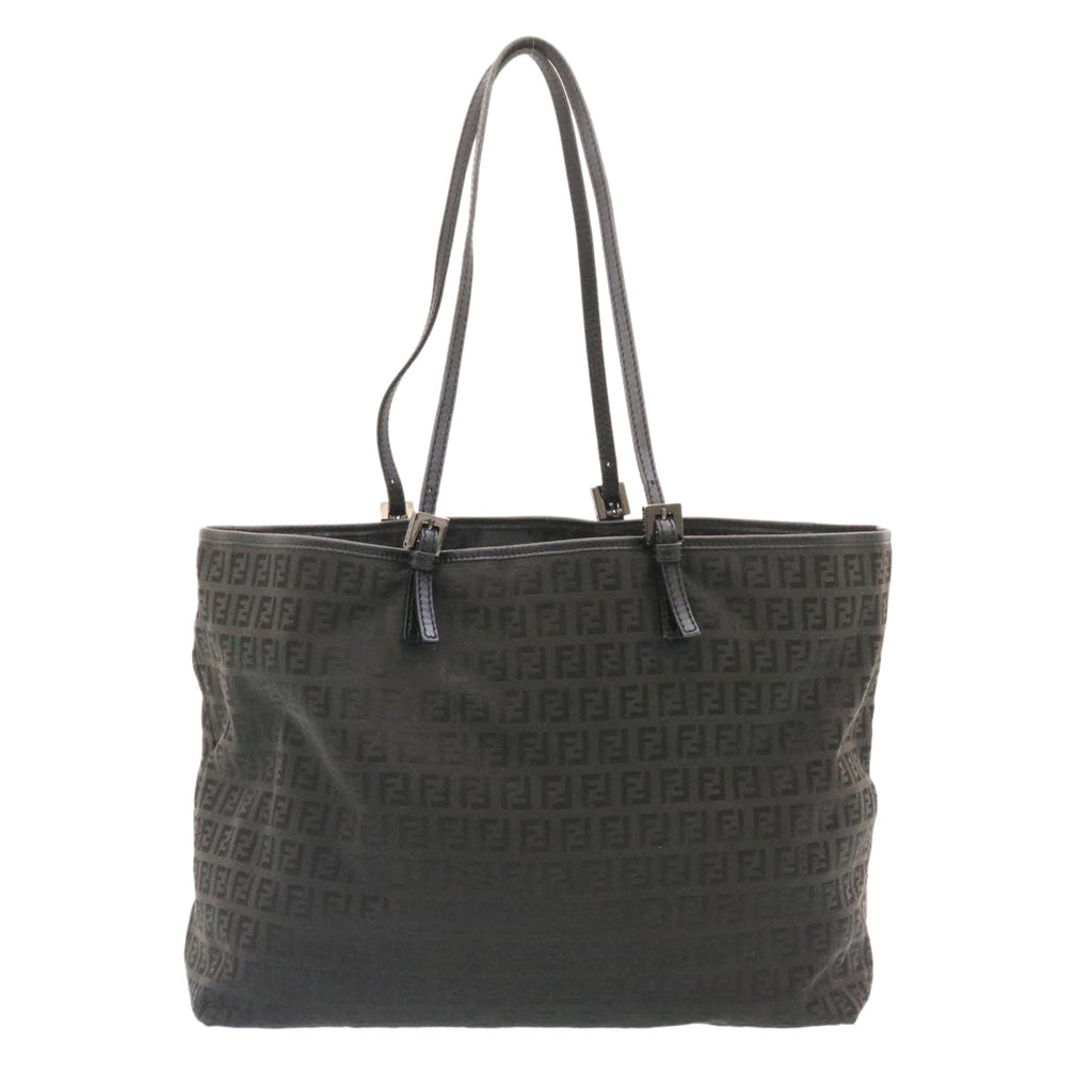 FENDI Zucchino Canvas Tote Bag Black ar6460