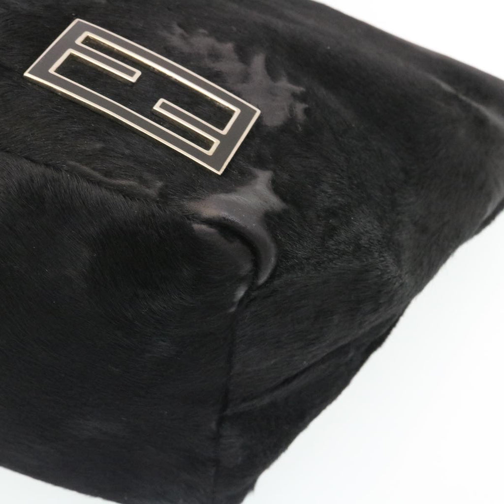 FENDI Hand Bag Unborn Calf SkinLeather Black ar6571