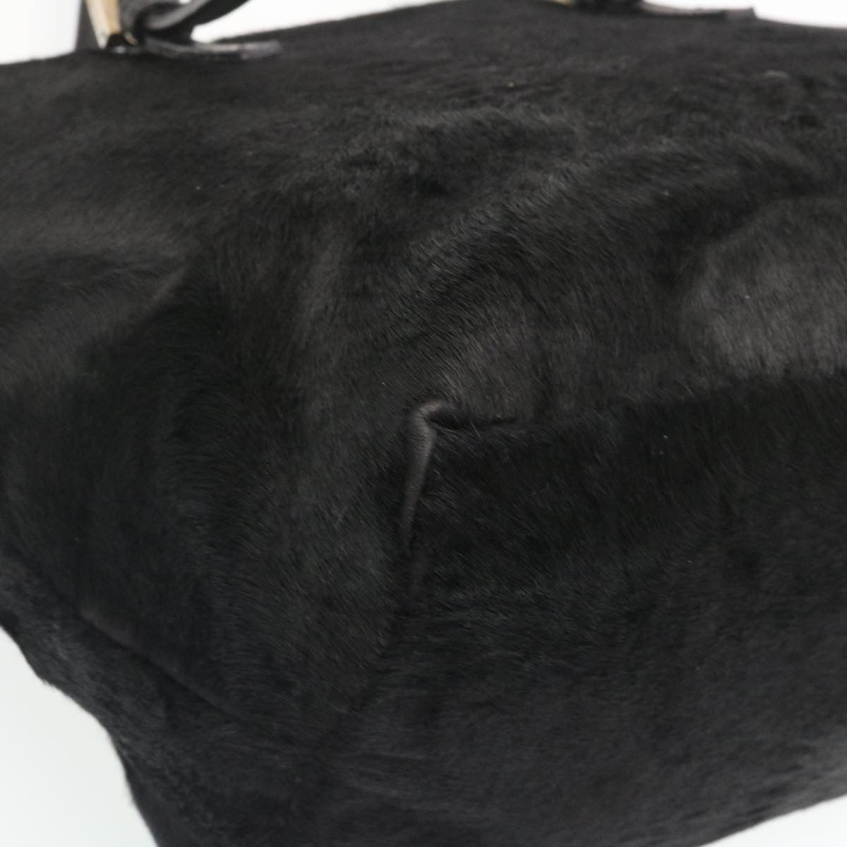 FENDI Hand Bag Unborn Calf SkinLeather Black ar6571