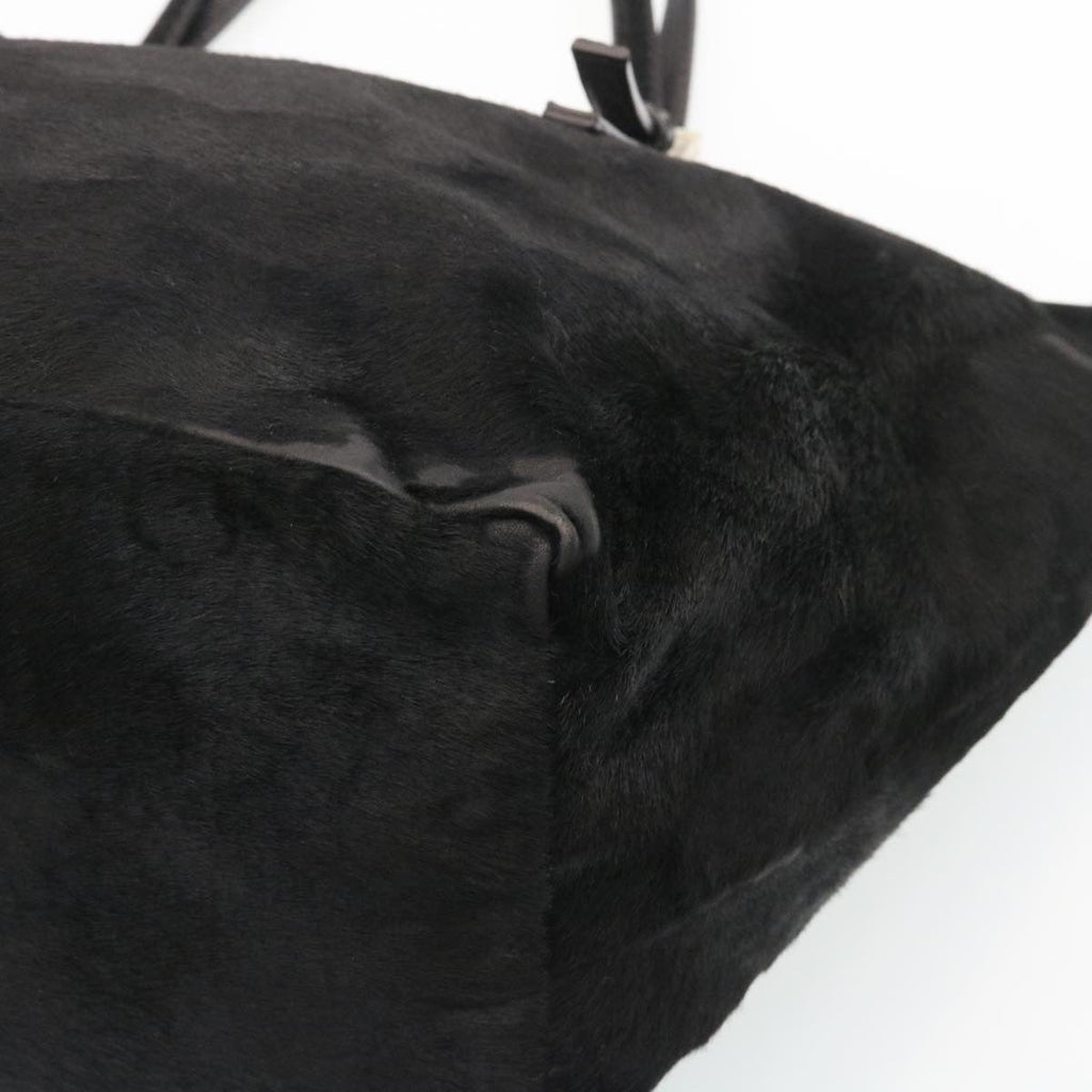FENDI Hand Bag Unborn Calf SkinLeather Black ar6571